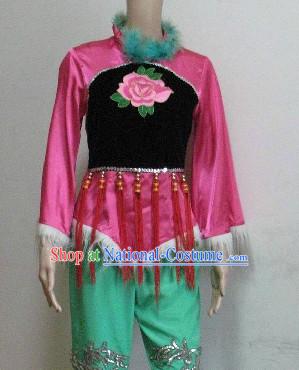 Chinese Yangge Dance Costumes Complete Set for Women