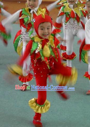 Traditional Chinese Chicken Dance Costumes Set for Children