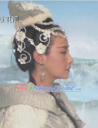 Traditional Ancient Chinese Chang e Fairy Headdress and Wig Set