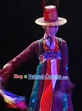 Korean Classical Silk Dance Costumes Complete Set for Women