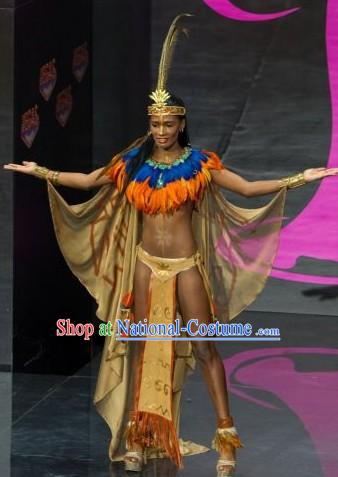 Haiti National Costume and Headwear Complete Set for Women