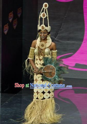 Nicaragua National Costume and Headwear Complete Set for Women