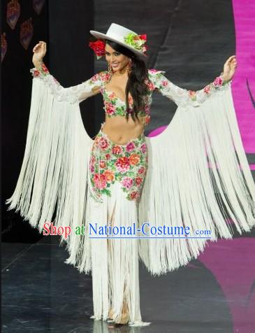 Spain National Costume and Headwear Complete Set for Women