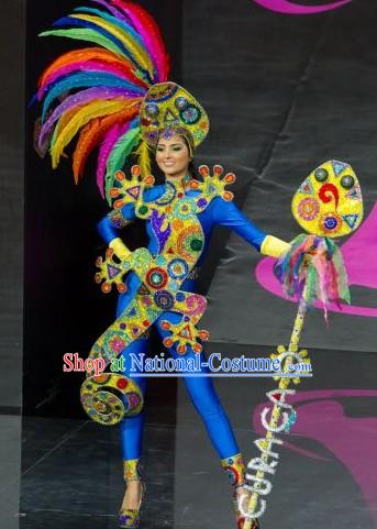 Curacao National Costume and Headwear Complete Set for Women