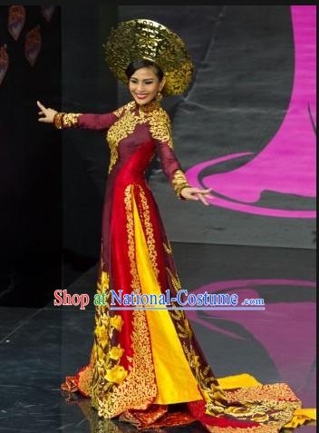 Vietnam Costume and Headwear Complete Set for Women