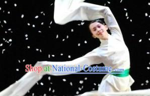 White Long Shuixiu Stage Performance Costumes Complete Set for Women