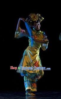 Chinese Imperial Palace Princess Dance Costumes and Headwear Complete Set