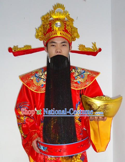 Chinese Lunar New Year Cai Shen Ye Costume for Adult