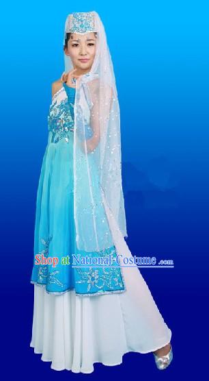 China Hui Ethnic Clothing and Hat Complete Set for Women