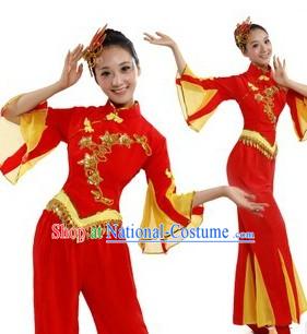 Red New Year Stage Performance Dance Costume for Women