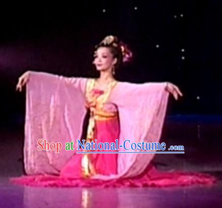 Traditional Chinese Classic Dance Costumes and Headdress for Women