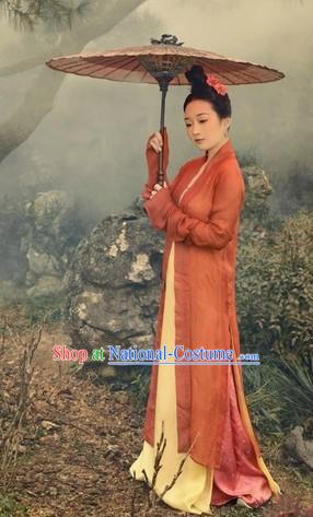 Ancient Song Dynasty Female Chinese Hanfu Clothing Complete Set for Women