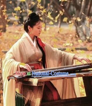 Ancient China Han Dynasty Female Chinese Hanfu Clothing Complete Set for Women