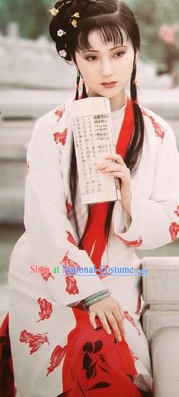 A Dream in Red Mansions Lin Daiyu Costume and Hair Accessories Complete Set