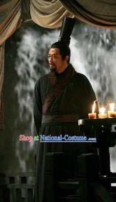 Ancient Chinese Qin Dynasty Government Officier Hanfu Robe and Hat for Men