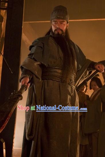 Chinese Three Kingdoms Costume Guan Yu Gwan Gong Clothing for Men