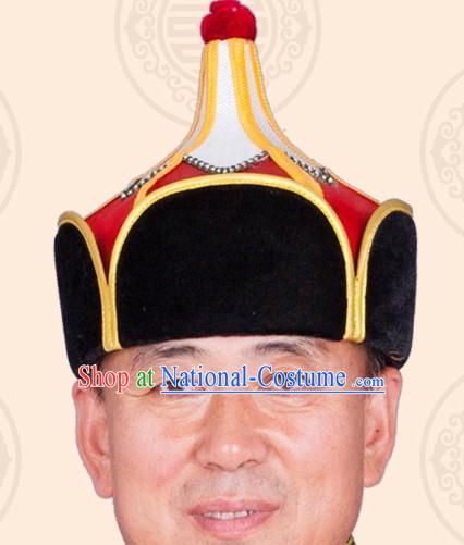 Handmade Traditional Mongolian Chieftain Hat for Men