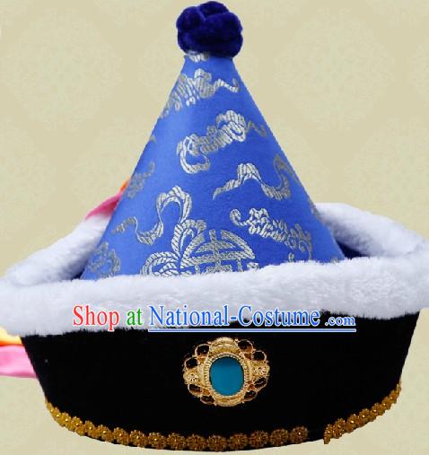 Handmade Traditional Chinese Velvet Mongolian Headdress for Men