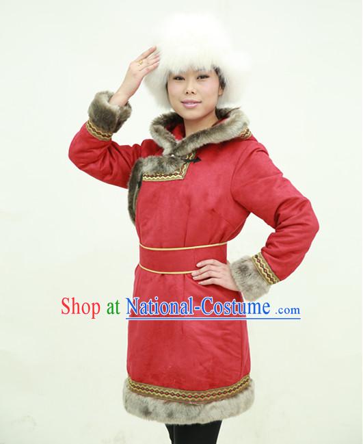 Traditional Chinese Mongolian Long Robe for Women