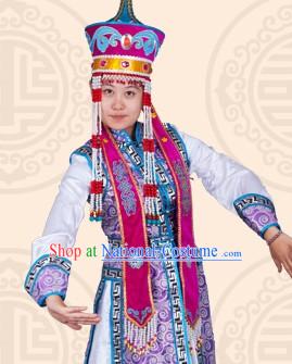 Traditional Chinese Ethnic Mongolian Long Garment for Women