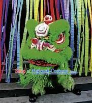 Green Ceremony and Opening Celebration Lion Dance Costumes Complete Set