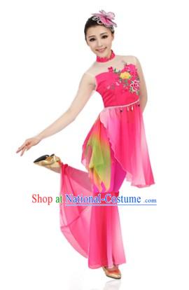 Classical Chinese Dance Costumes and Butterfly Headdress for Women