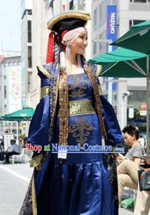 Chinese Traditional Mongolian Clothing and Hat for Women