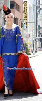 Chinese Traditional Ethnic Mongolian Costumes for Women