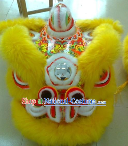 Yellow Laser Festival and Opening Handmade Fut San Lion Dance Equipment Complete Set