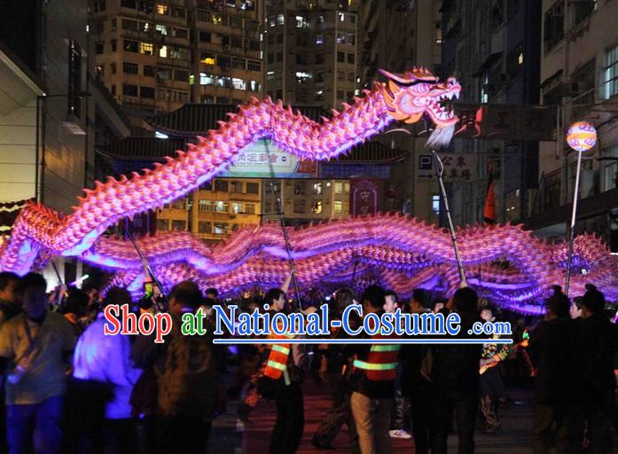 Supreme New Year Celebration Parade Fluorescent Dragon Dance Costume Complete Set