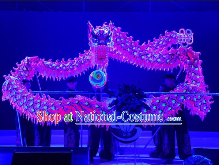 Supreme Handmade Happy Celebration Fluorescent Dragon Dancing Costumes Complete Set