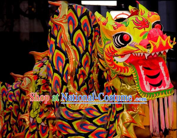 Parade Celebration Professional Dragon Dance Costume for 9-10 People