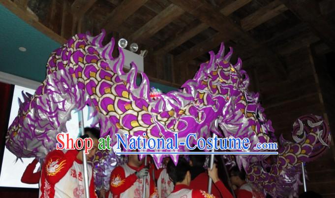 Purple Chinese Lunar New Year Dragon Dance Performance Costumes Complete Set