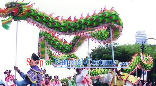 Twice Use Luminous Green Dragon Dance Costume Complete Set