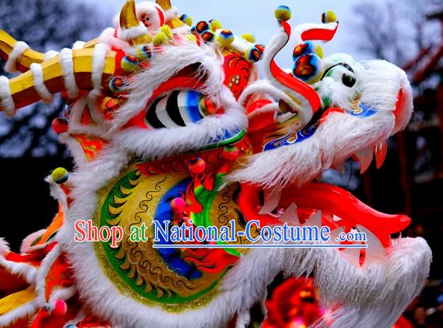 Chinese Lunar New Year Natural Wool Dragon Dance Costume Complete Set