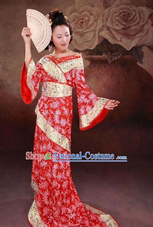 Ancient Chinese Red Hanfu Costumes for Women