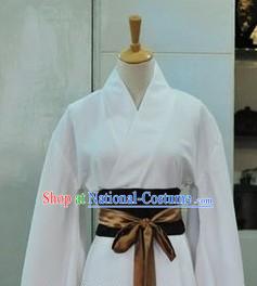 Ancient Chinese White Long Robe for Men