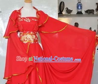 Ancient Chinese Red Wedding Dress for Women