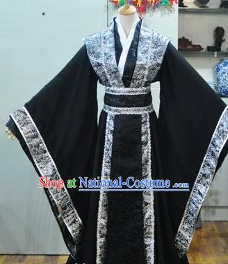 Ancient Chinese Black Robe Hanfu for Men