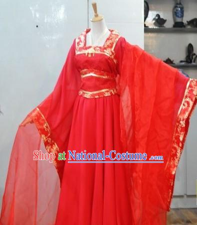 Ancient Chinese Classic Red Wedding Dress for Women