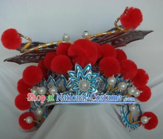 Chinese Classical Peking Opera Butterfly Helmet Headpiece