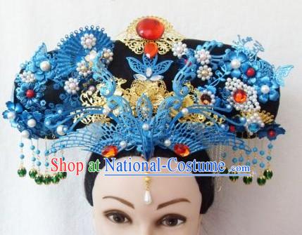 Qing Dynasty Empress Handmade Phoenix Hair Accessories Hat