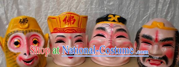 Chinese Journey to the West Tang Seng Zhu Ba Jie Sun Wukong Sha Heshang Four Masks Set