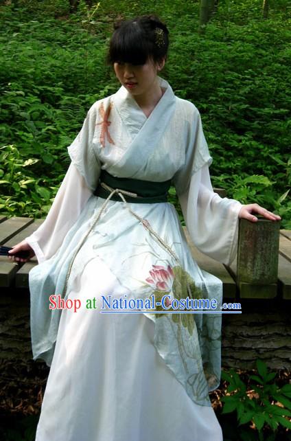 Ancient Chinese Summer Wear Hanfu Clothing Complete Set for Women