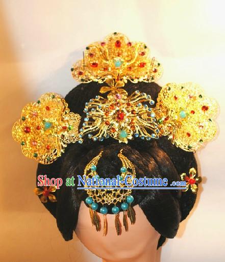 Tang Dynasty Chinese Imperial Empress Wig and Hair Accessories Set