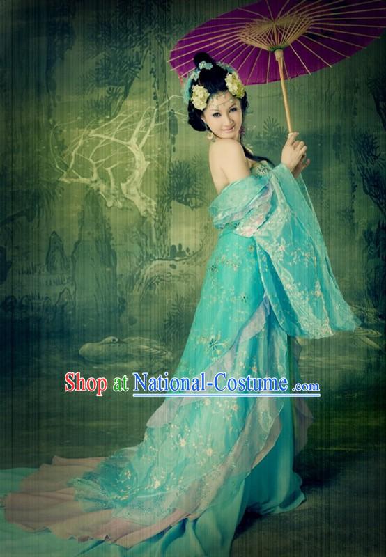 Ancient Chinese Butterfly Long Tail Han Fu Clothing Complete Set