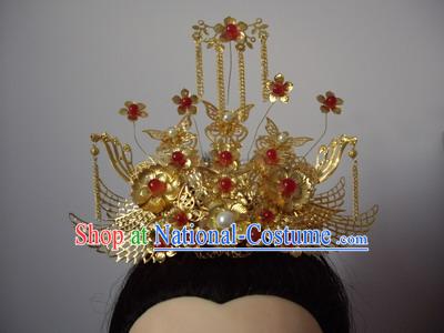 Ancient Chinese Classic Handmade Wedding Butterfly Phoenix Helmet