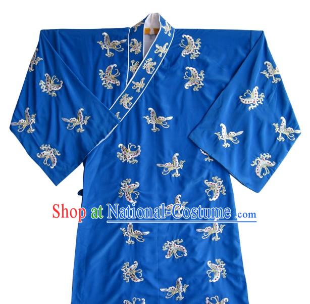 Green Chinese Peking Opera Embroidered Butterfly Costume and Hat for Men