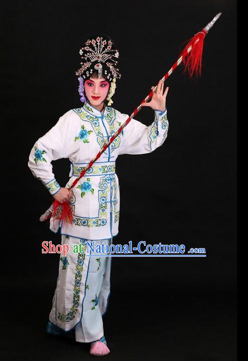 Traditional Chinese Peking Opera Wu Dan White Classical Dance Costume for Women