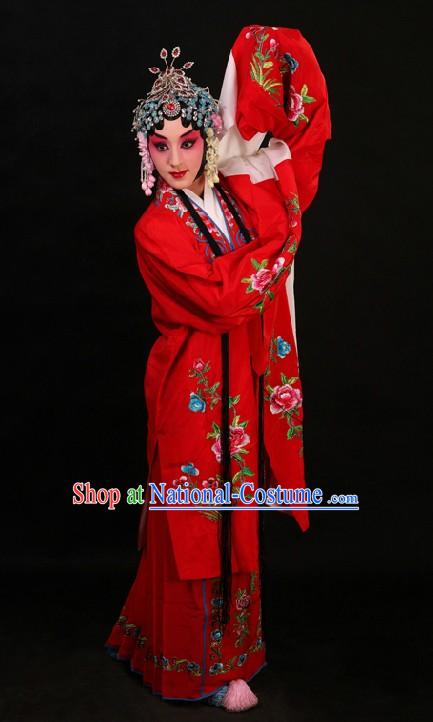 Chinese Peking Opera Huadan Long Sleeve Costume and Skirt for Women